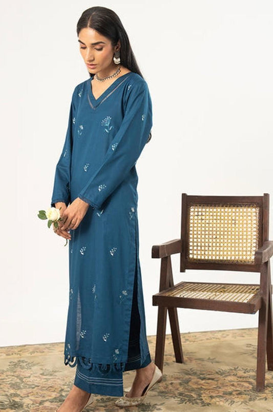 LAWN 2 PIECE FULL HEAVY EMB UNSTICHED SUIT FOR SUMMER 2025
