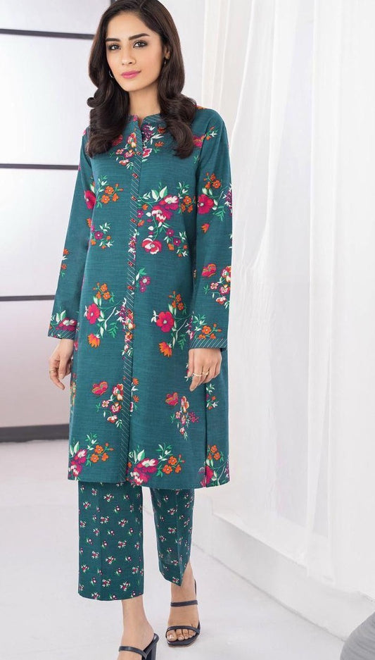LAWN 2 PIECE FULL HEAVY EMB UNSTICHED SUIT FOR SUMMER 2025