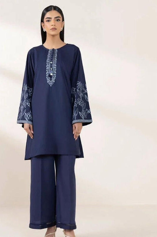 LAWN 2 PIECE FULL HEAVY EMB UNSTICHED SUIT FOR SUMMER 2025