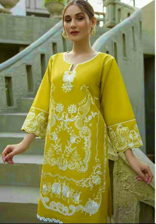 LAWN 2 PIECE FULL HEAVY EMB UNSTICHED SUIT FOR SUMMER 2025