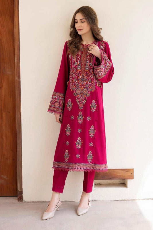 LAWN 2 PIECE FULL HEAVY EMB UNSTICHED SUIT FOR SUMMER 2025