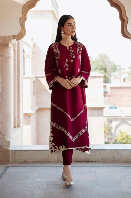 LAWN 2 PIECE FULL HEAVY EMB UNSTICHED SUIT FOR SUMMER 2025