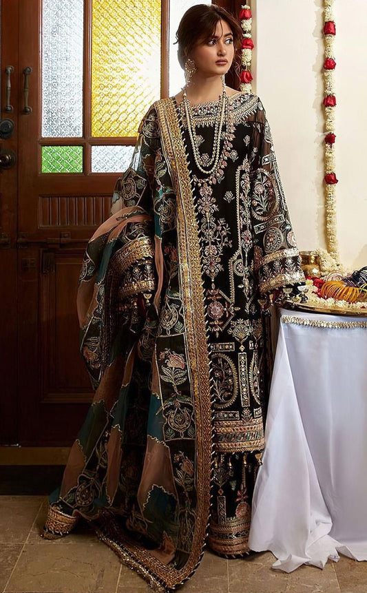 LAWN 3 PIECE FULL HEAVY EMB UNSTICHED SUIT FOR SUMMER 2025