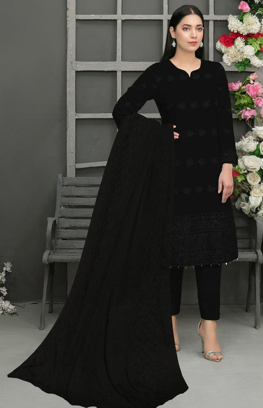 LAWN 3 PIECE FULL HEAVY EMB UNSTICHED SUIT FOR SUMMER 2025